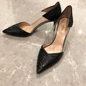 Valentino Garavani Drape Ruched PVC leather pumps